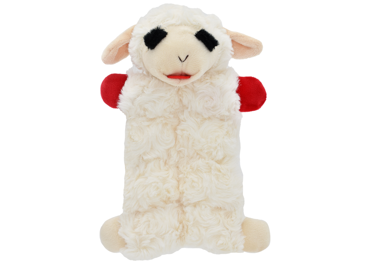 Multipet Lamb Chop Squeaker Mat dog toy, 9 inch, flat mat with 9 squeakers