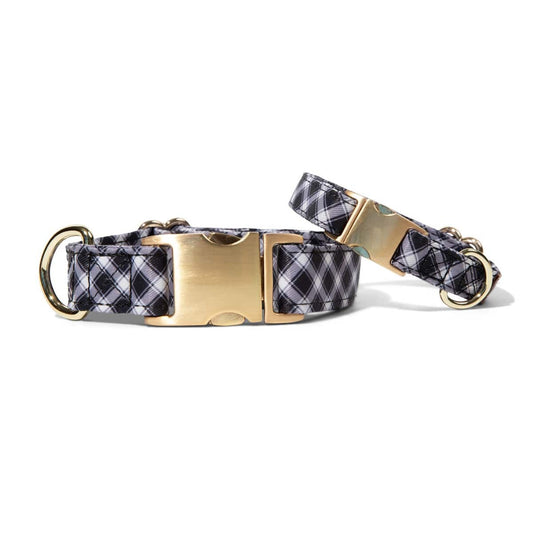 Leighton Dog Collar in classic black gingham, Pink Papyrus Co., sold through Sniff and Shift