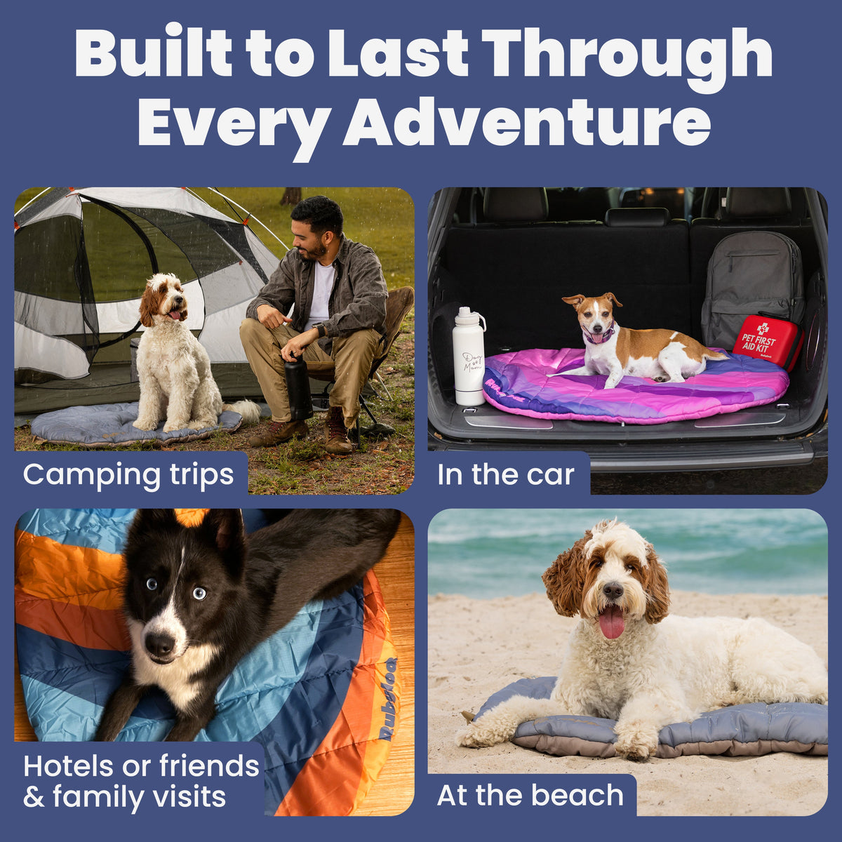 Travel Dog Bed, Foldable and Packable for Road Trip, Camping