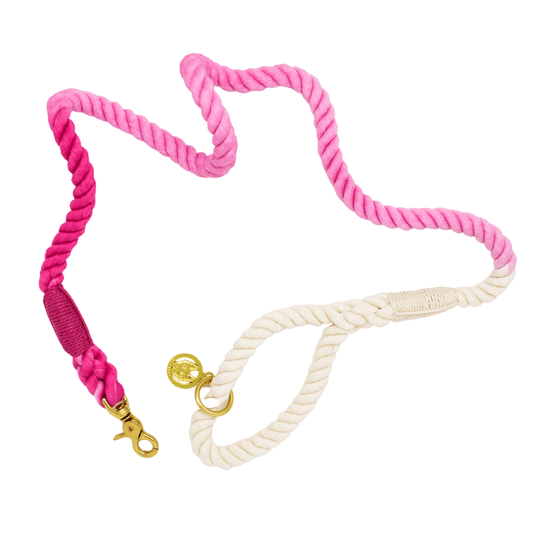 Maggie Rope Dog Leash in hand-spun organic cotton, Pink Papyrus Co., sold through Sniff and Shift