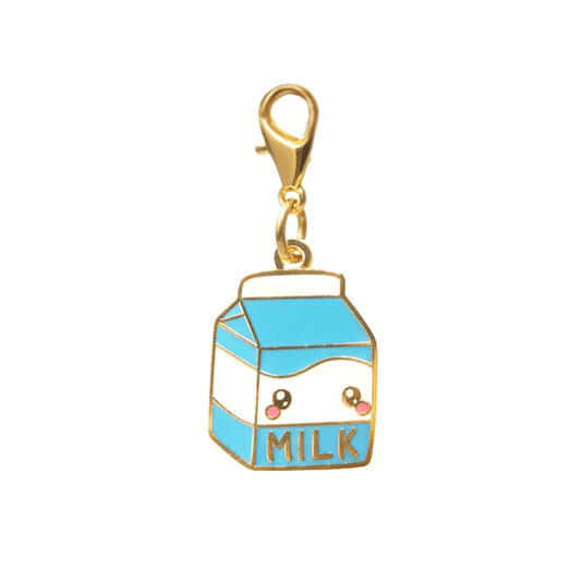 Milk Pet Charm, a double-sided clip-on charm, Pink Papyrus Co., sold through Sniff and Shift