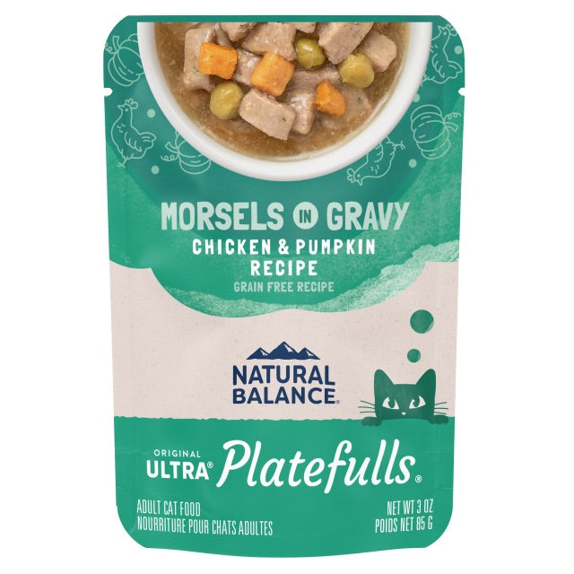 Natural Balance Platefulls Chicken & Pumpkin wet cat food pouch, 3oz