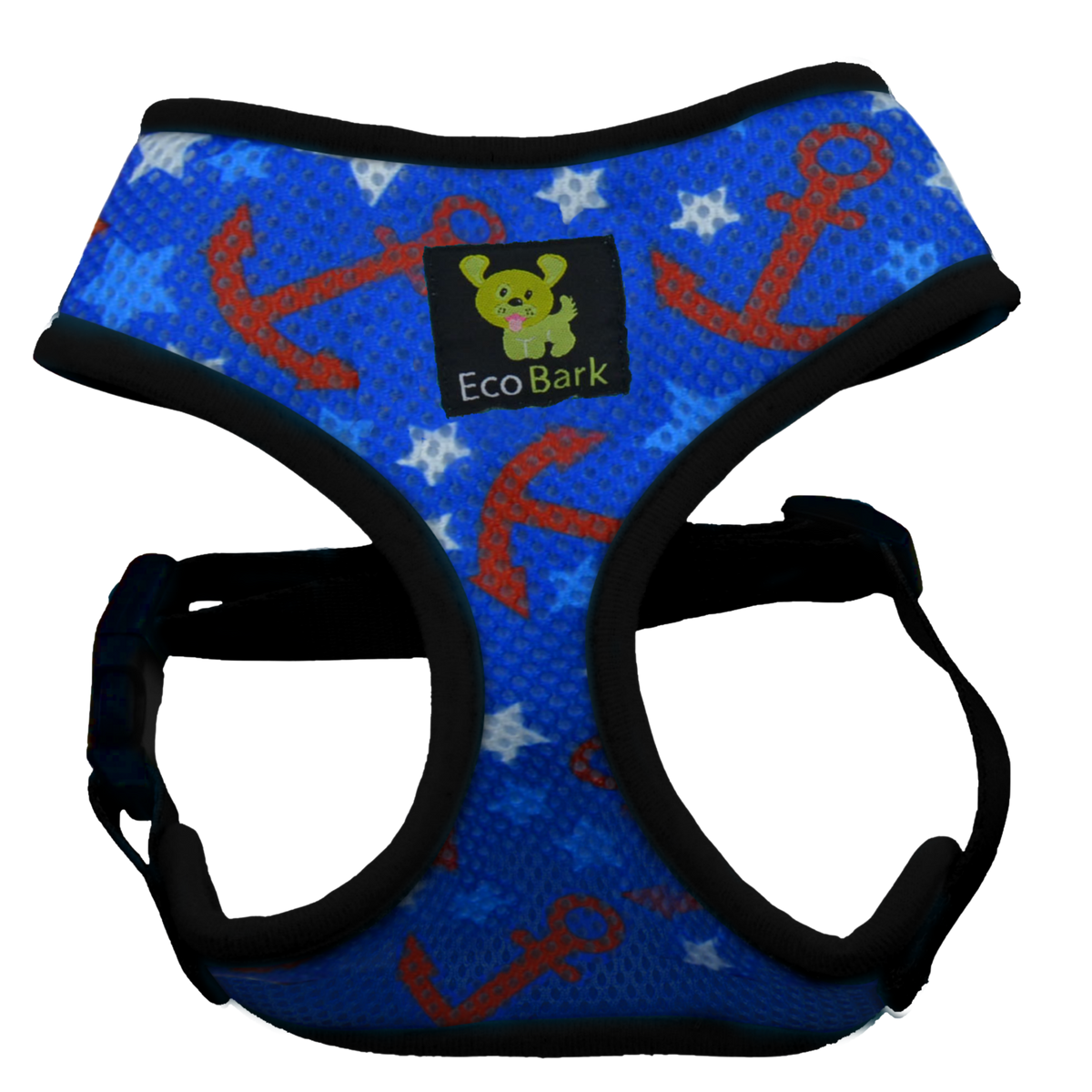 Nautical Over-the-Head Dog Harness, Vest Halter, XS to XX-Large, EcoBark Pet Supplies, sold through Sniff and Shift