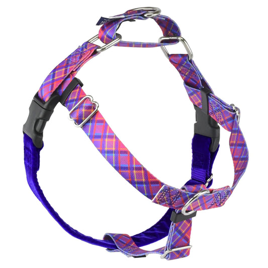 Neon Sunrise Pink Plaid EarthStyle Freedom No-Pull Dog Harness by 2 Hounds Design, sold through Sniff and Shift