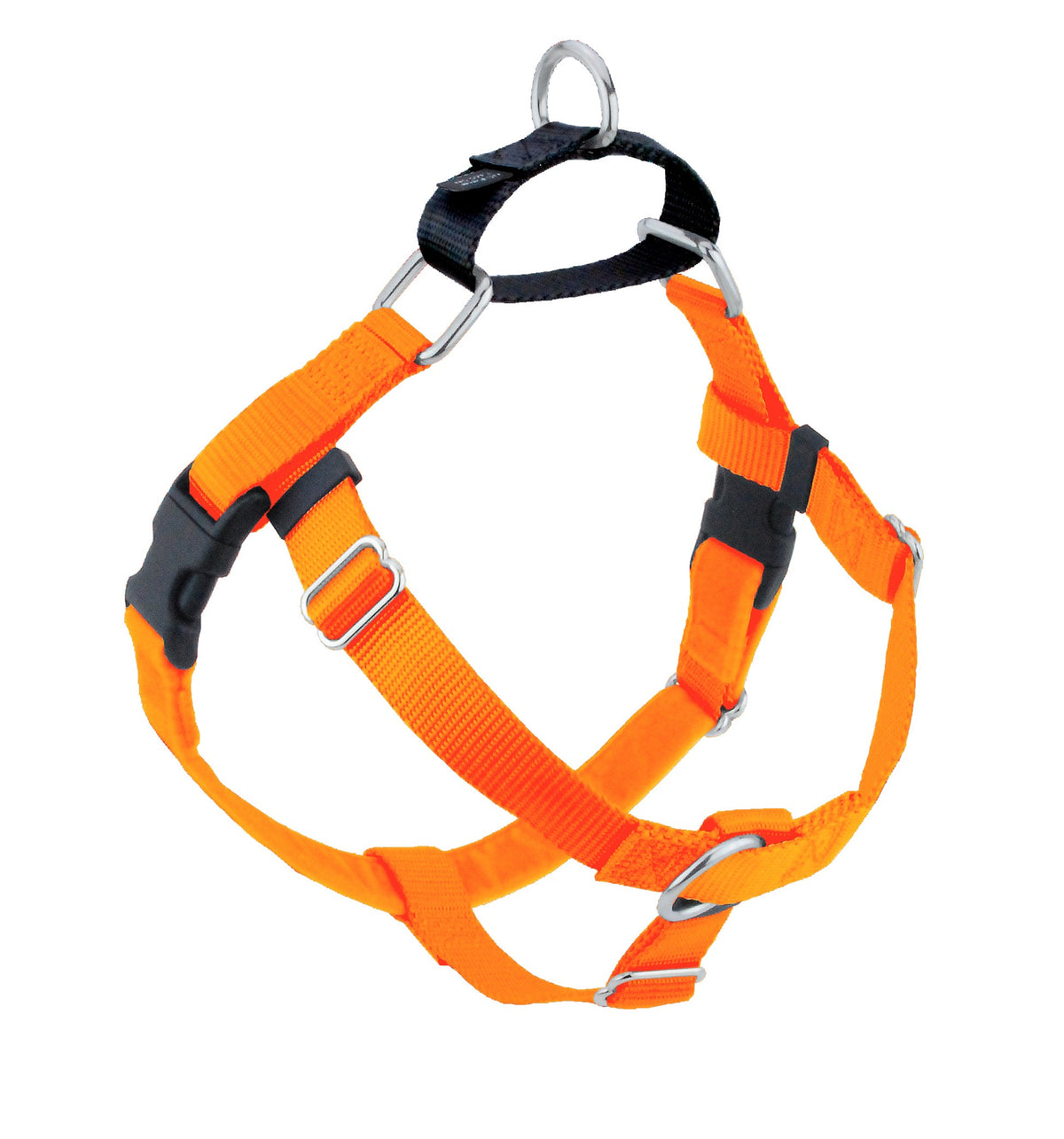 Neon Orange Freedom No-Pull Dog Harness by 2 Hounds Design, sold through Sniff and Shift