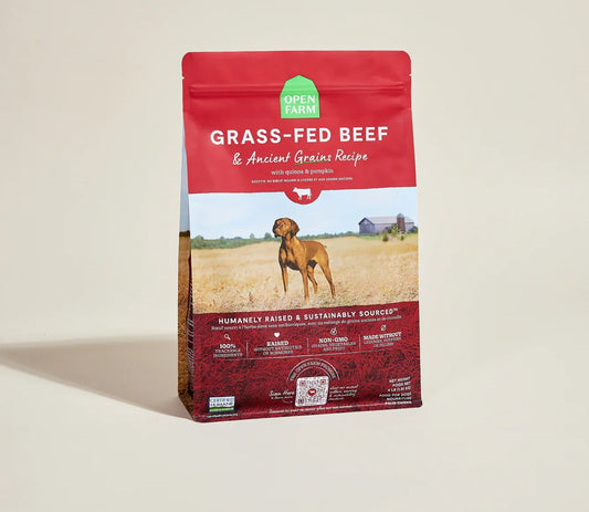 Open Farm Grass-Fed Beef & Ancient Grains 4lb dry dog food bag