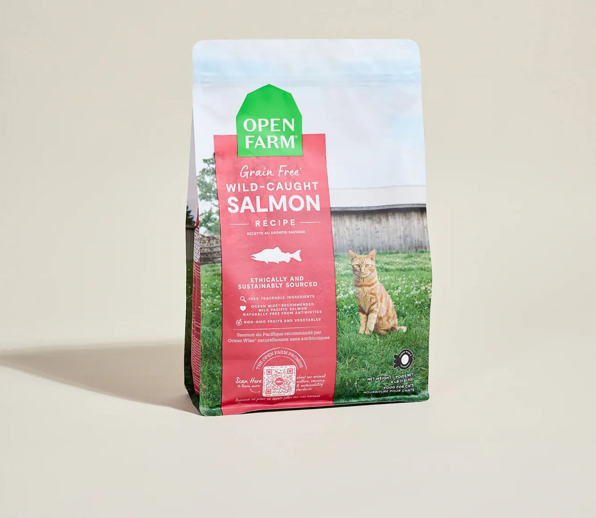 2lb bag of Open Farm Wild-Caught Salmon dry cat food