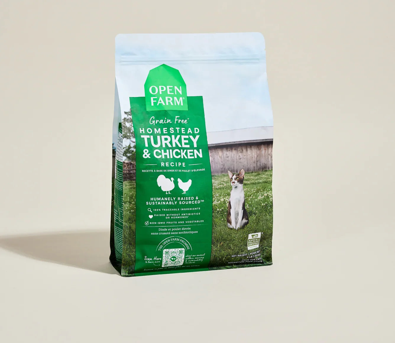 2lb bag of Open Farm Homestead Turkey & Chicken dry cat food