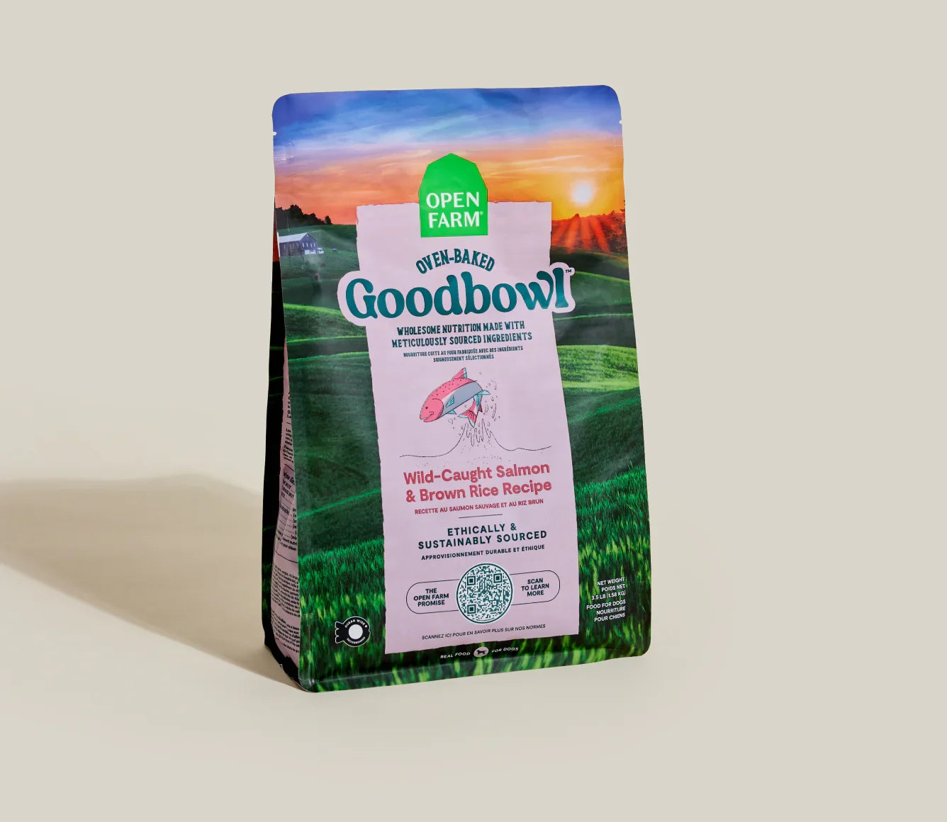 Open Farm Goodbowl Wild-Caught Salmon & Brown Rice 3.5lb dry dog food bag