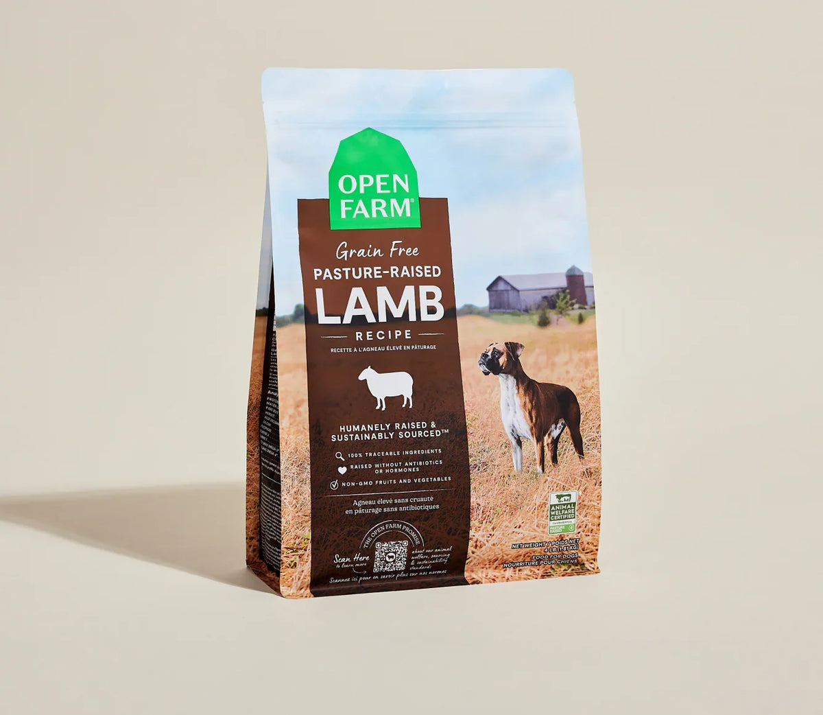 Open Farm Grain Free Pasture-Raised Lamb 4lb dry dog food bag