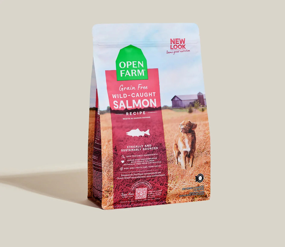 Open Farm Grain Free Wild Caught Salmon 4lb dry dog food bag