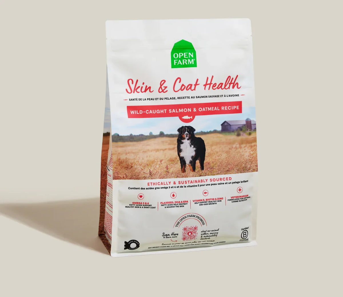 Open Farm Salmon & Oatmeal Skin & Coat 22lb dry dog food bag