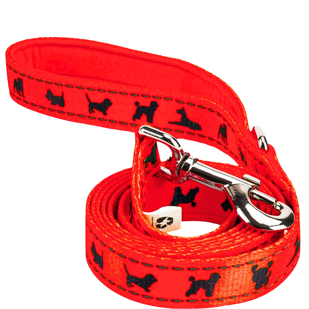 Safety Orange Comfort Grip Dog Leash, 4 to 6 ft, EcoBark Pet Supplies, sold through Sniff and Shift