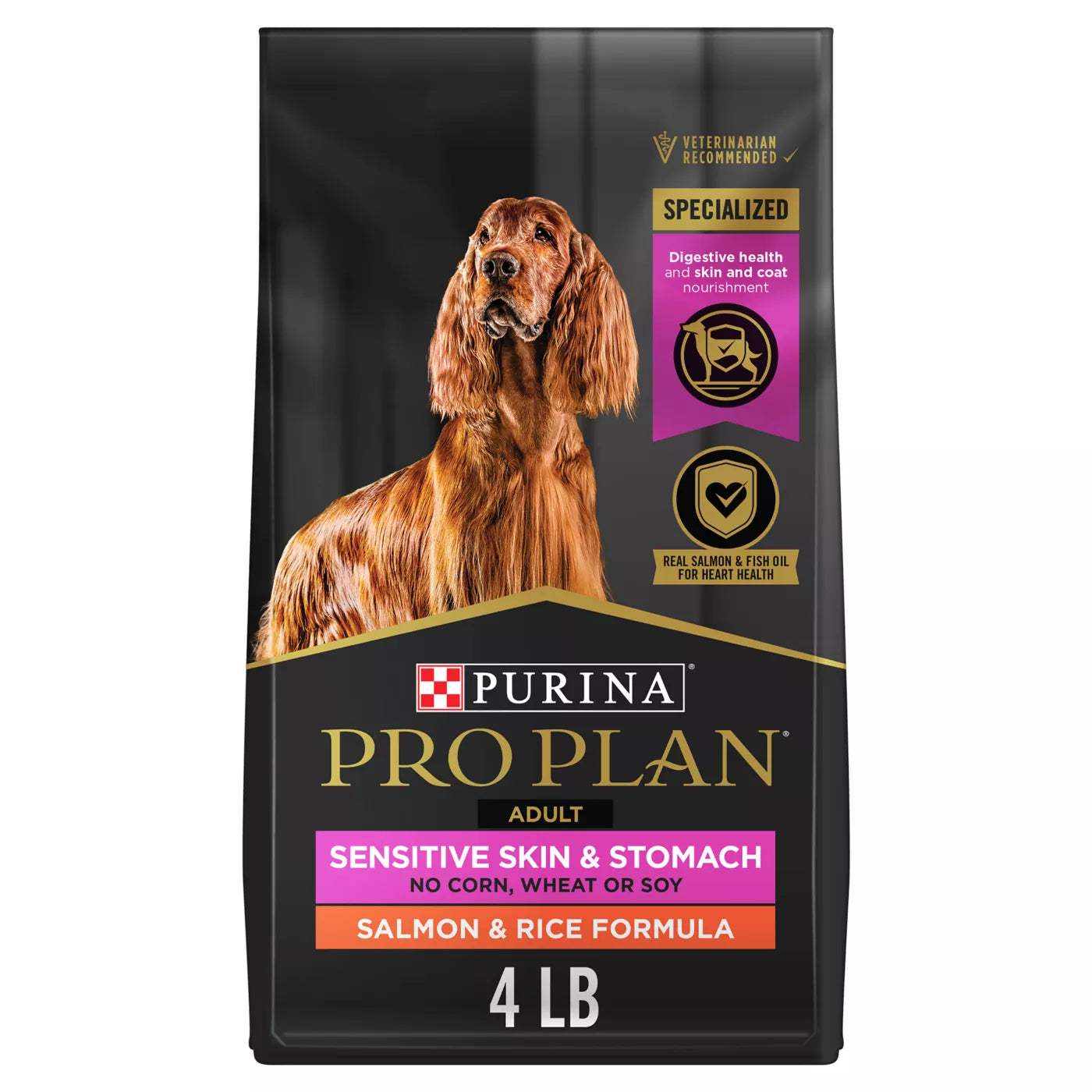 Bag of Pro Plan Adult Sensitive Skin & Stomach Salmon & Rice Formula dry dog food