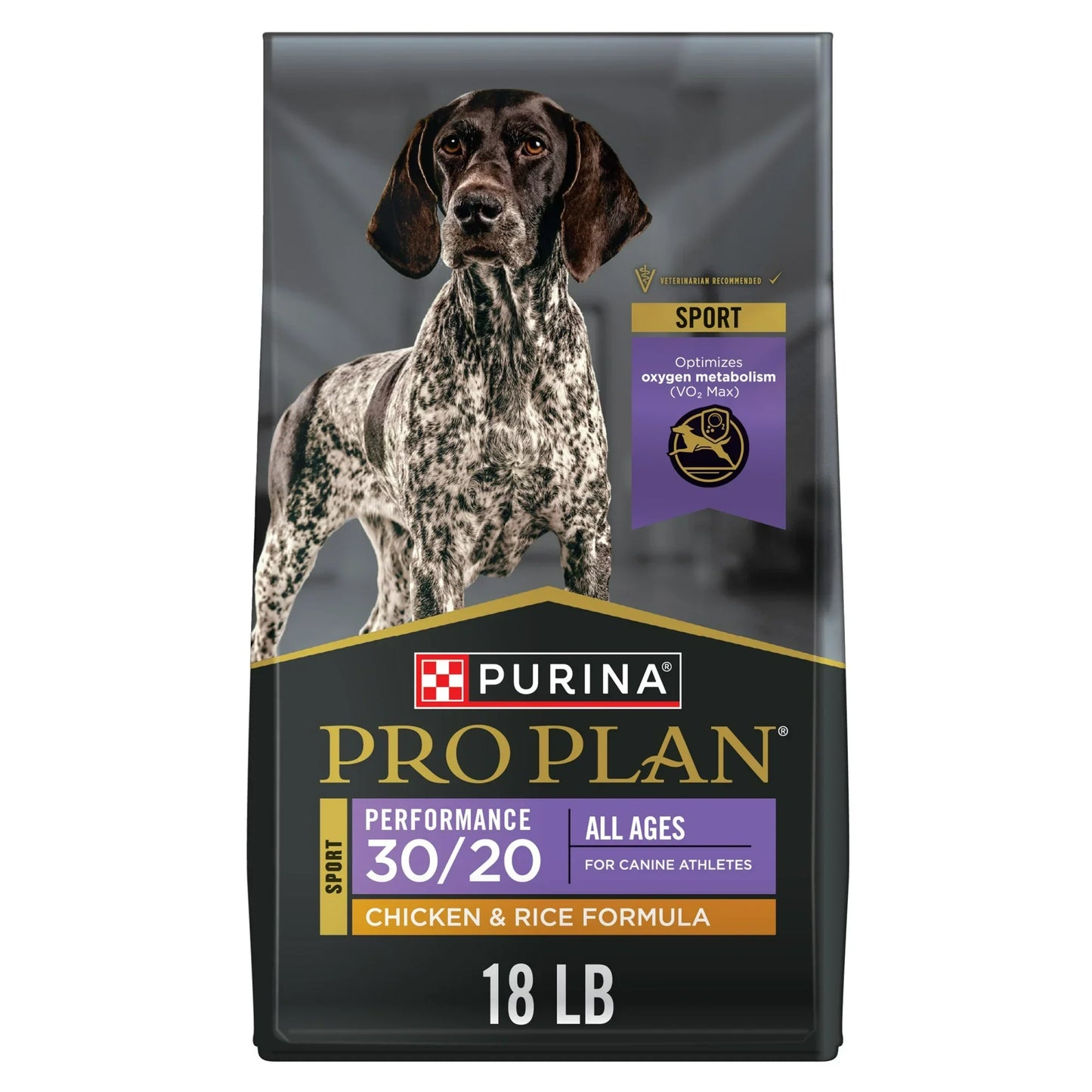Bag of Purina Pro Plan Sport Performance 30/20 Chicken and Rice dry dog food