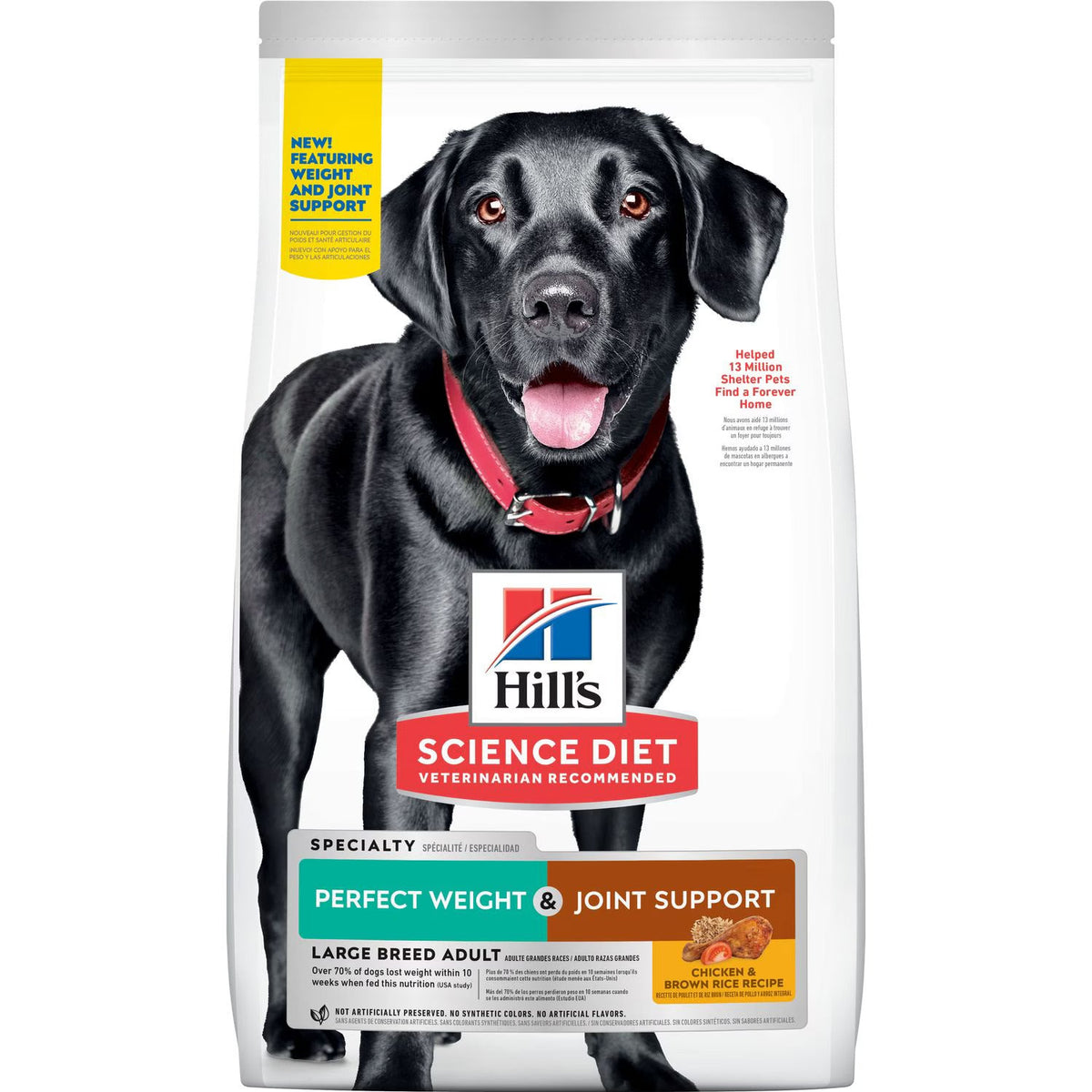 25lb bag of Hill's Science Diet Adult Perfect Weight & Joint Support Large Breed chicken dry dog food