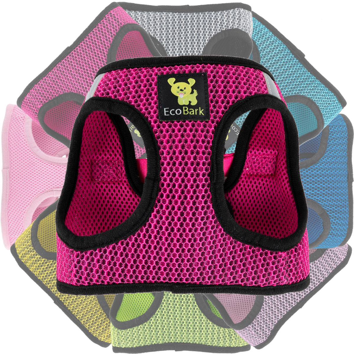 Fuchsia Sport Step-In Dog Harness, Reflective Mesh, Teacup to XL