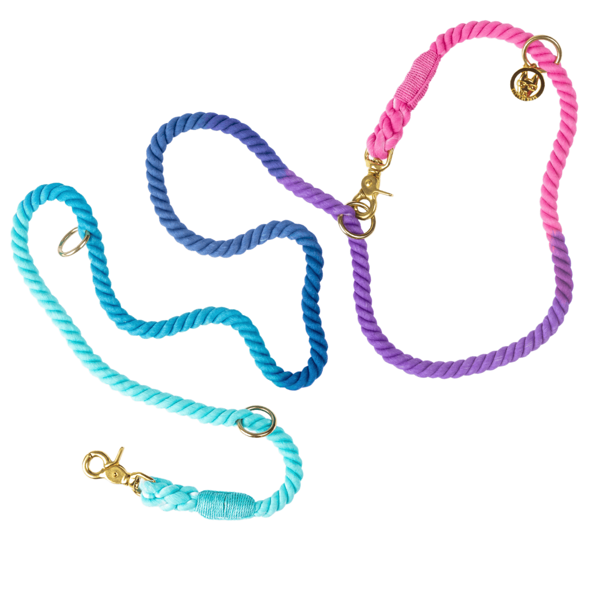 Pixie Hands-Free Rope Dog Leash, 7 feet, worn 6 ways, Pink Papyrus Co., sold through Sniff and Shift