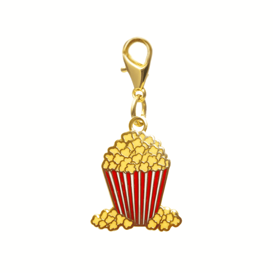 Popcorn Pet Charm, a double-sided clip-on charm, Pink Papyrus Co., sold through Sniff and Shift