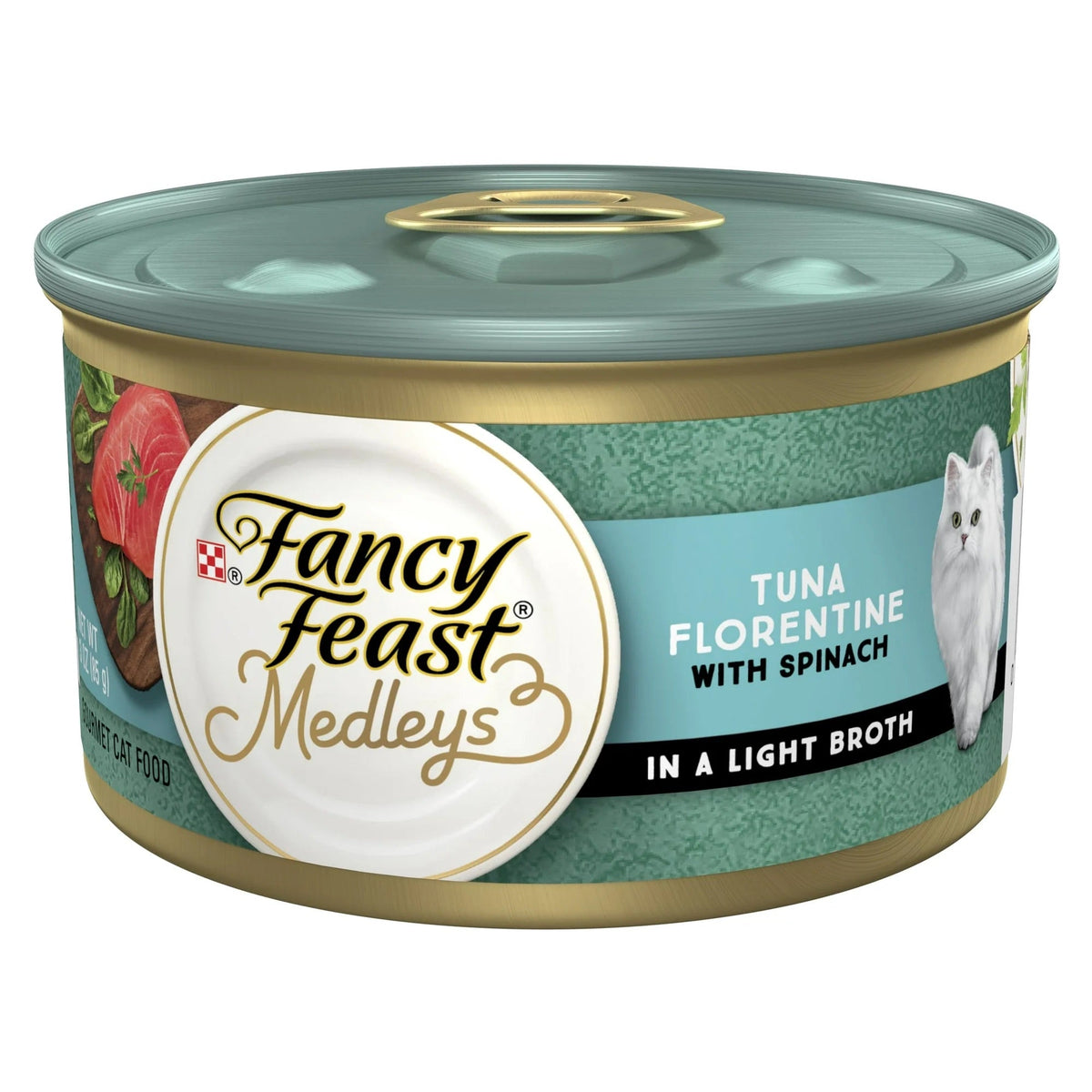 Fancy Feast Medleys Tuna Florentine wet cat food, 3oz can