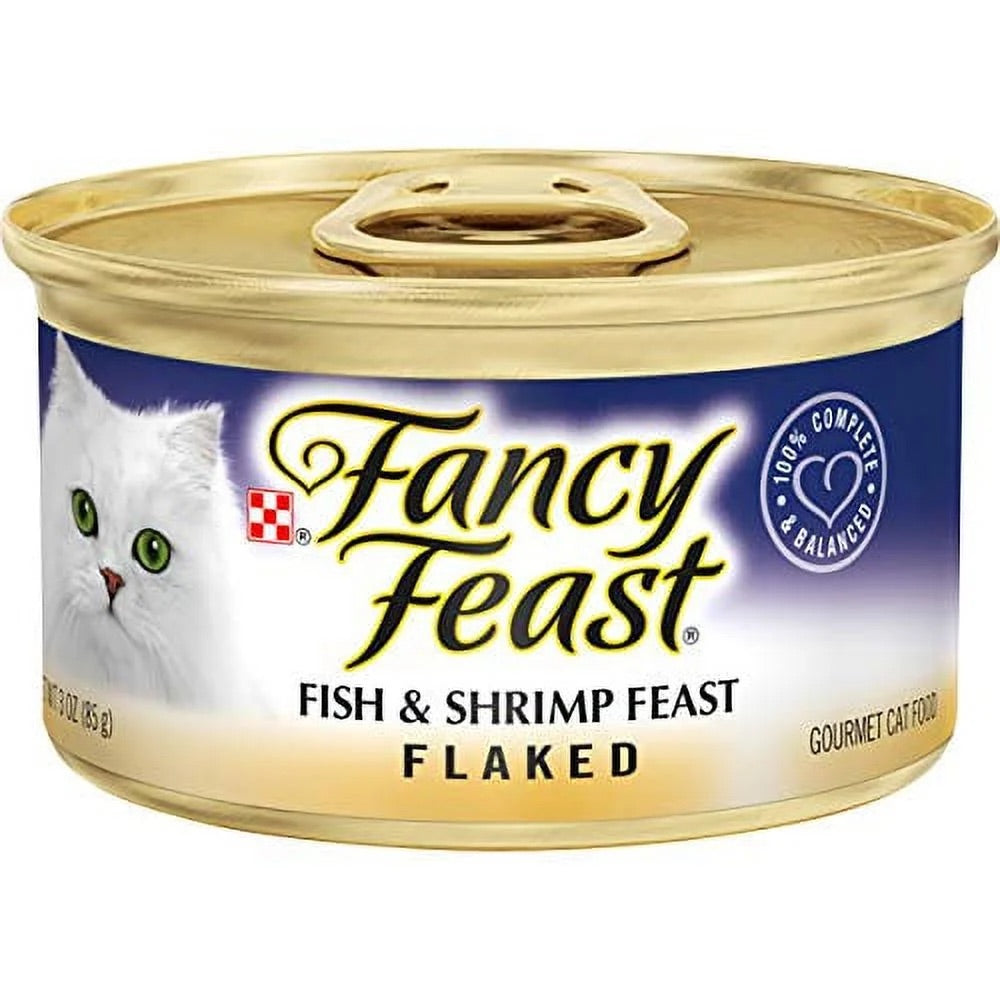 Fancy Feast Flaked Fish & Shrimp wet cat food, 3oz can