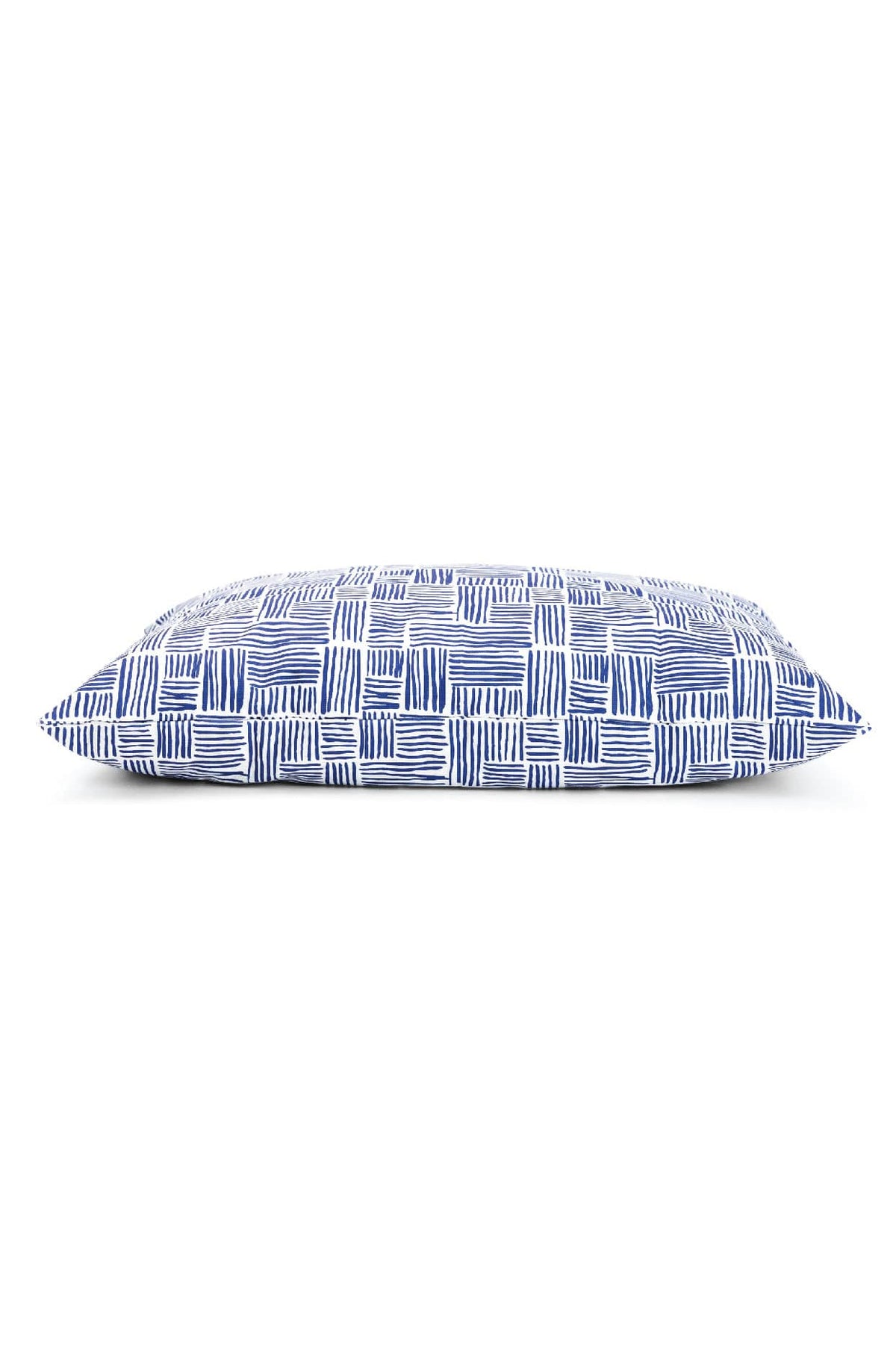 Quinn Dog Bed cover in blue structured line print, Pink Papyrus Co., sold through Sniff and Shift