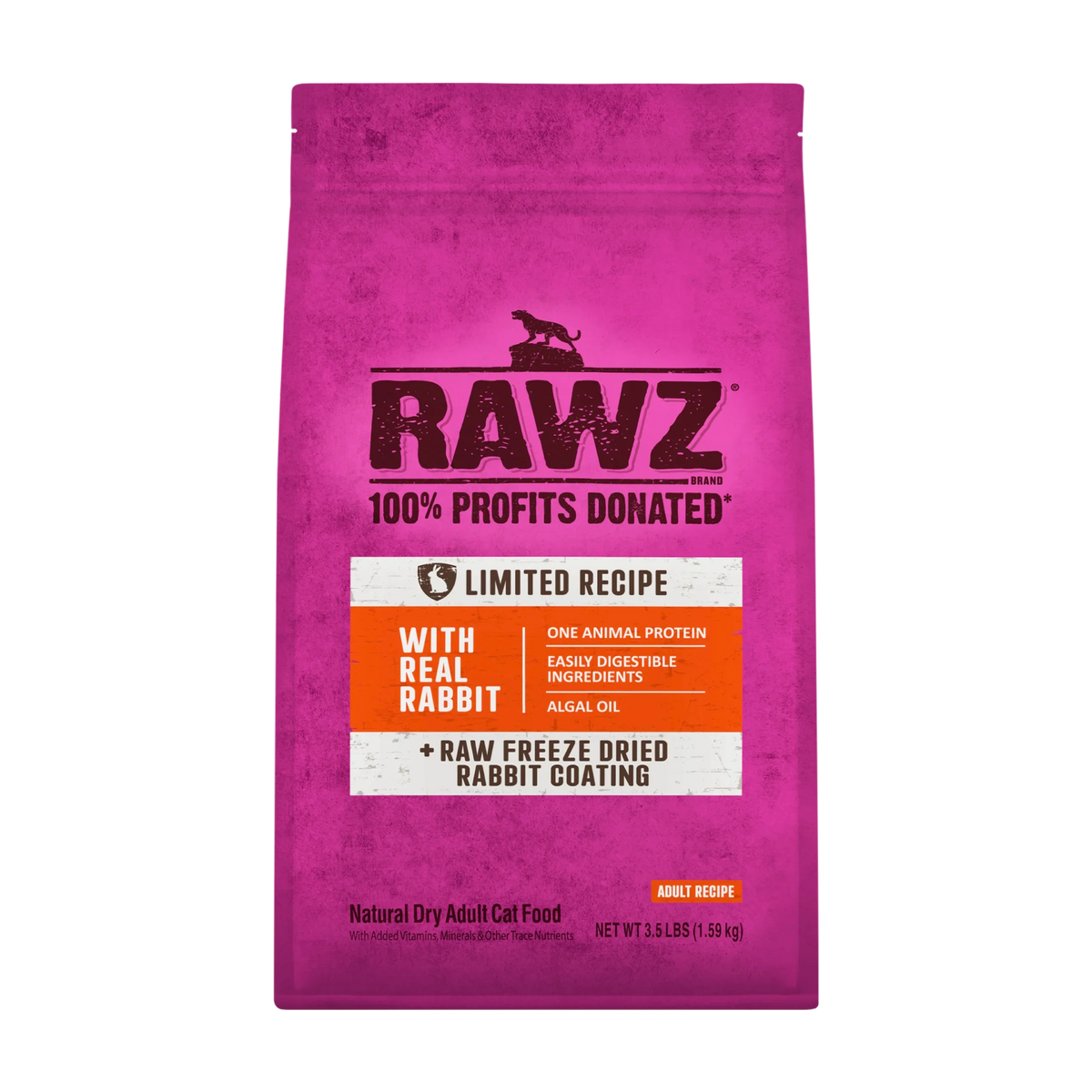 Rawz Cat Limited Ingredient Rabbit dry cat food, 3.5 lb bag