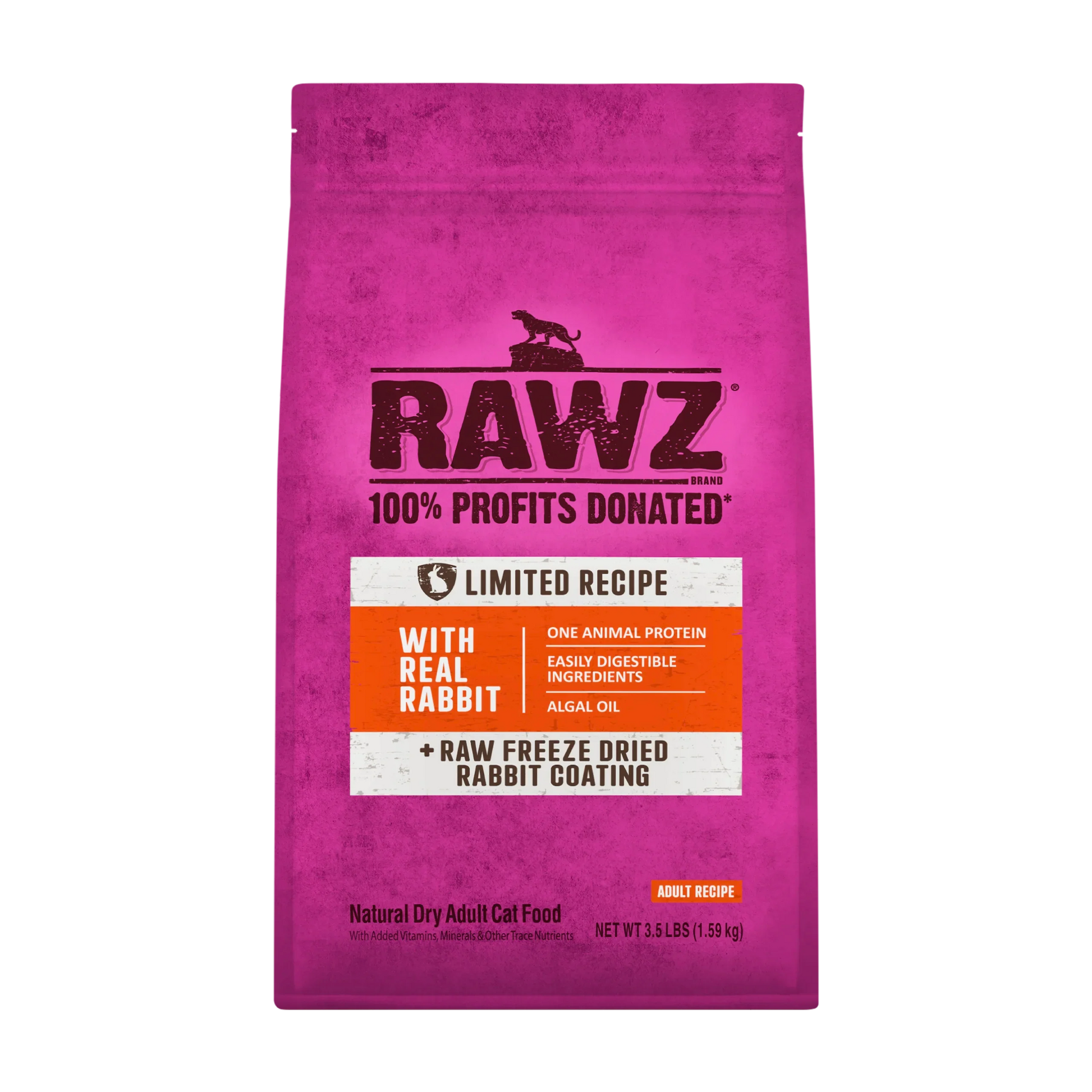 Rawz Cat Limited Ingredient Rabbit dry cat food, 3.5 lb bag