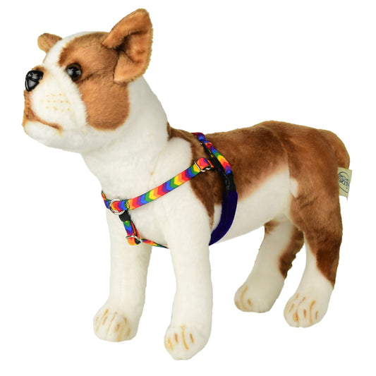 XXSmall Rainbow Stripe Freedom No-Pull Harness 13″-16″ Chest by 2 Hounds Design, sold through Sniff and Shift