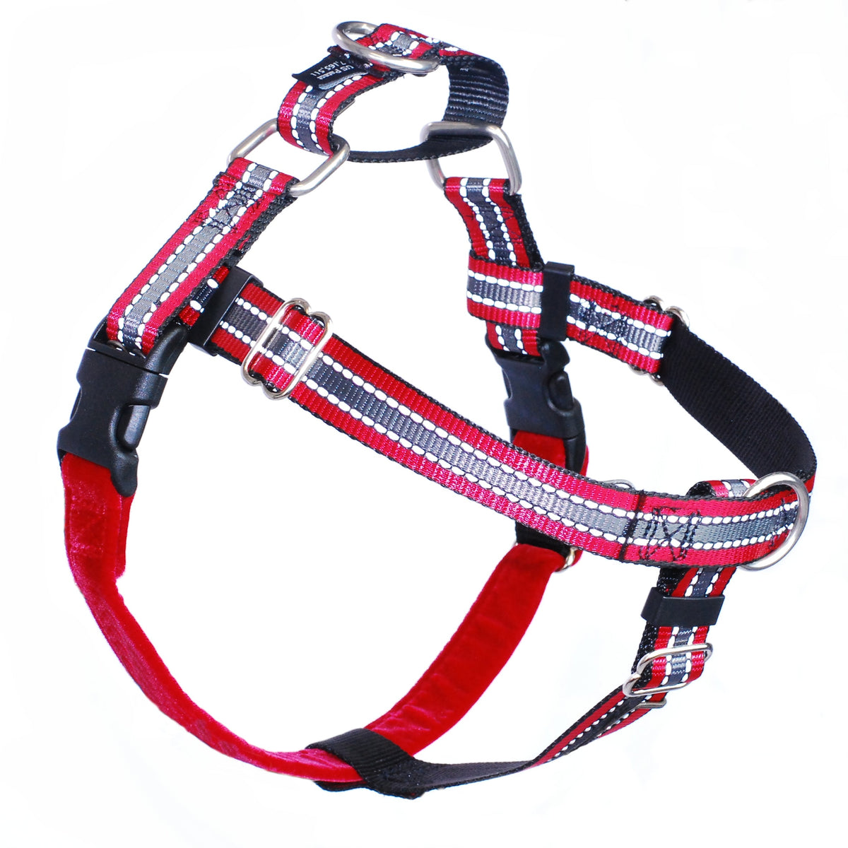 Reflective Red Freedom No-Pull Dog Harness by 2 Hounds Design, sold through Sniff and Shift