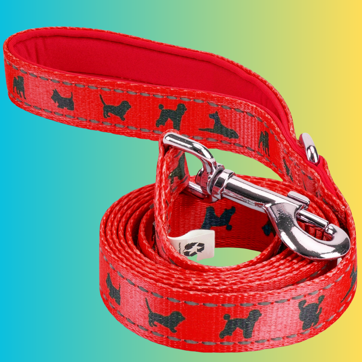 Cherry Red Comfort Grip Dog Leash, 4 to 6 ft