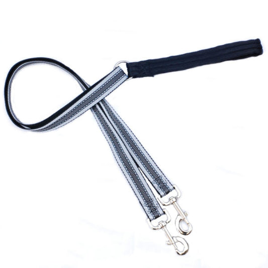 Reflective Black Double Connection Leash by 2 Hounds Design, sold through Sniff and Shift