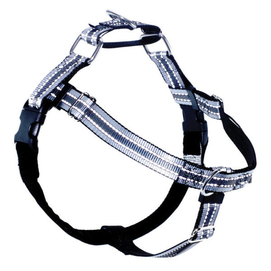 Reflective Black Freedom No-Pull Dog Harness by 2 Hounds Design, sold through Sniff and Shift