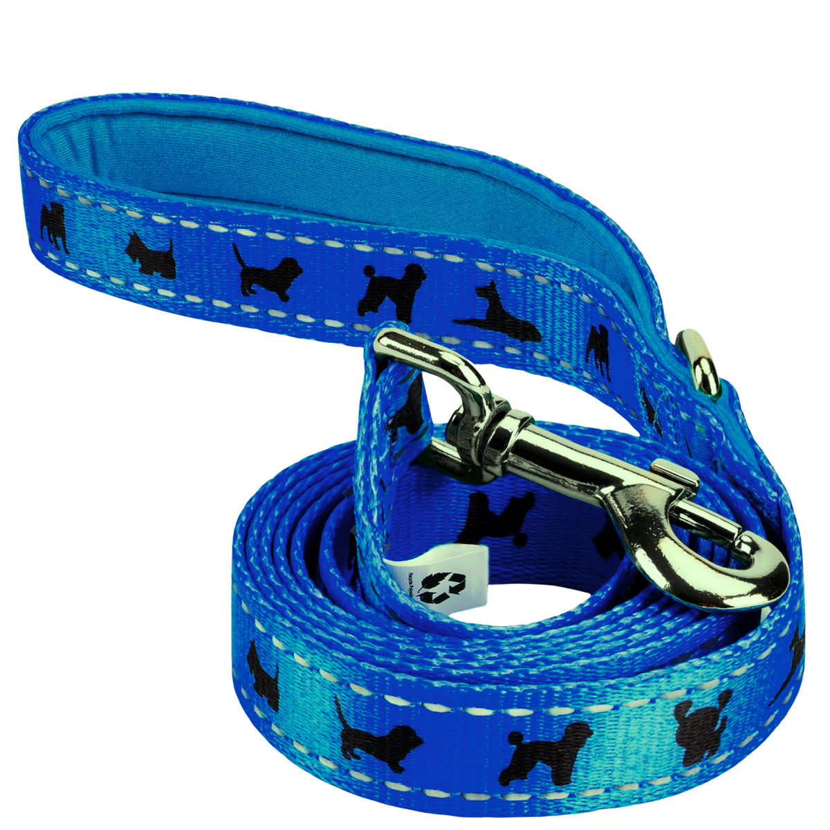 Eco-Bright Dog Leash, 4 to 6 ft, Royal Blue, EcoBark Pet Supplies, sold through Sniff and Shift