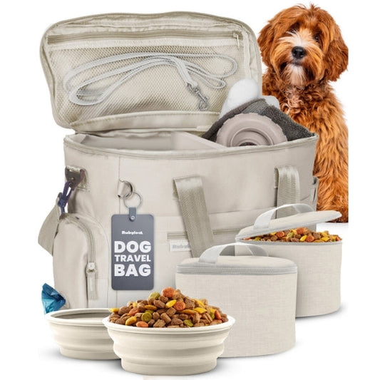 The Original Doggy Bag Dog Travel Bag for Supplies in Navy, Rubyloo, sold through Sniff and Shift