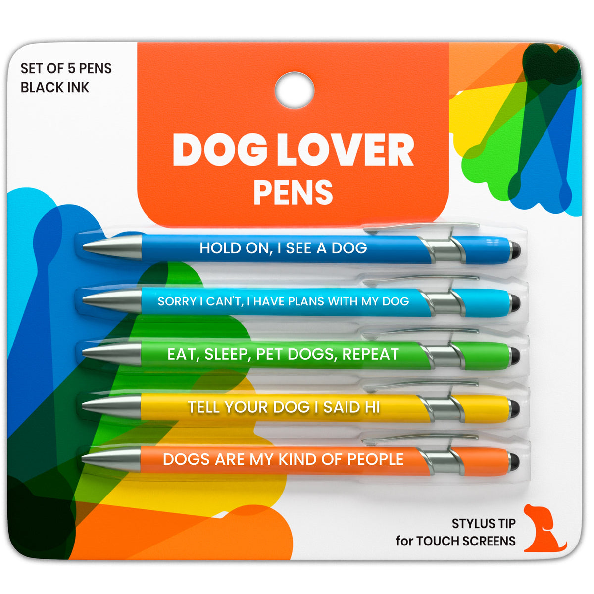 Dog-Themed Stylus Pen Sets in Dog Lover, Dog Mom, and Dog Dad designs, Rubyloo, sold through Sniff and Shift
