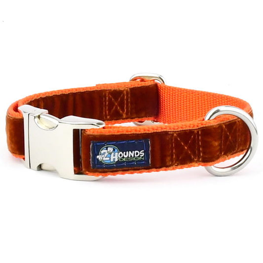Rust Velvet Essential Buckle Martingale Dog Collar by 2 Hounds Design, sold through Sniff and Shift