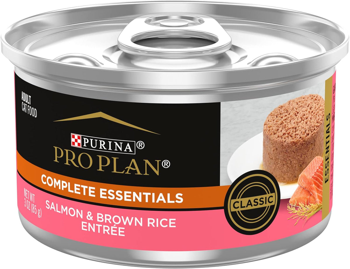 Pro Plan Complete Essentials Salmon & Brown Rice entree wet cat food can, 3oz