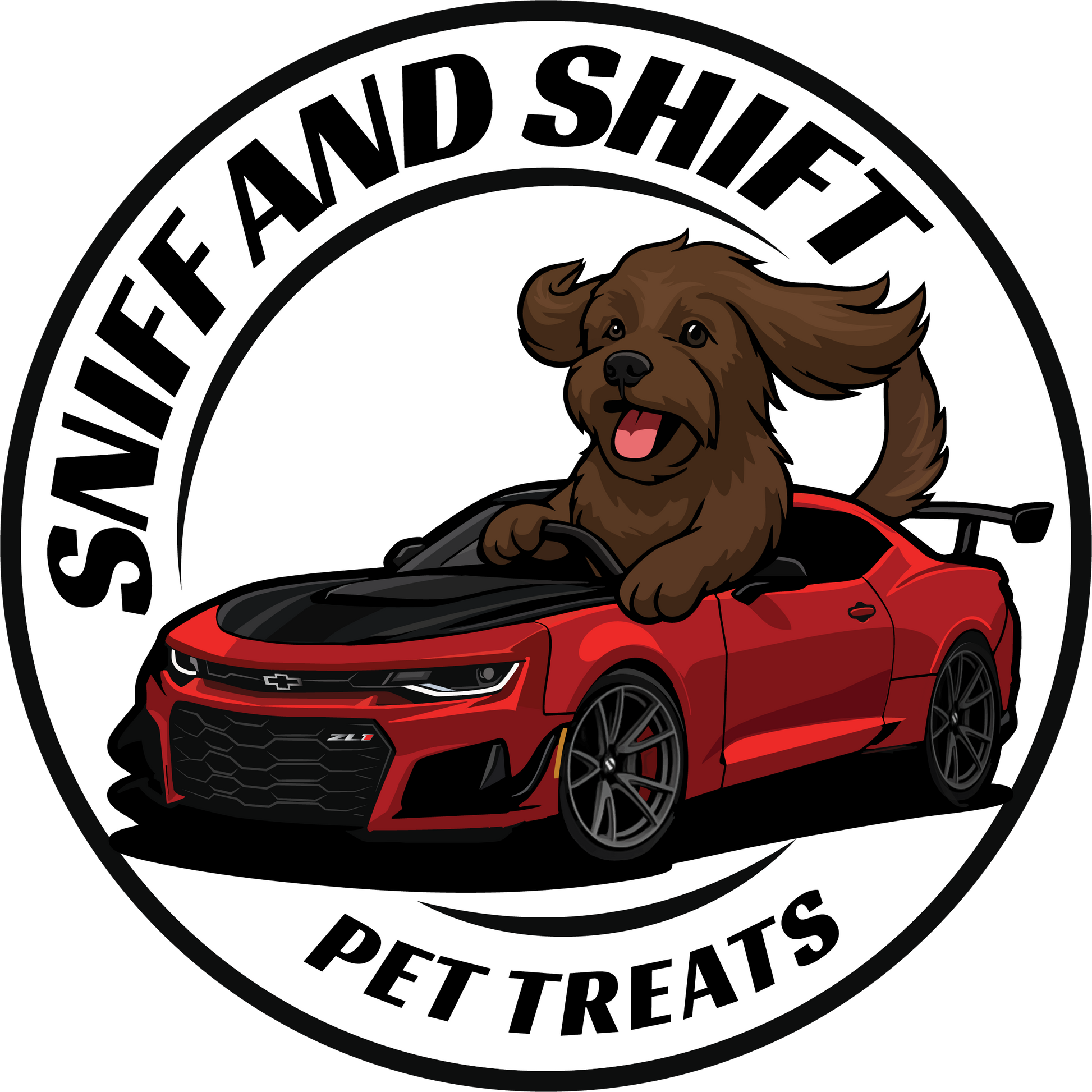 Placeholder image — Ella in the Camaro die-cut sticker artwork pending final rendering
