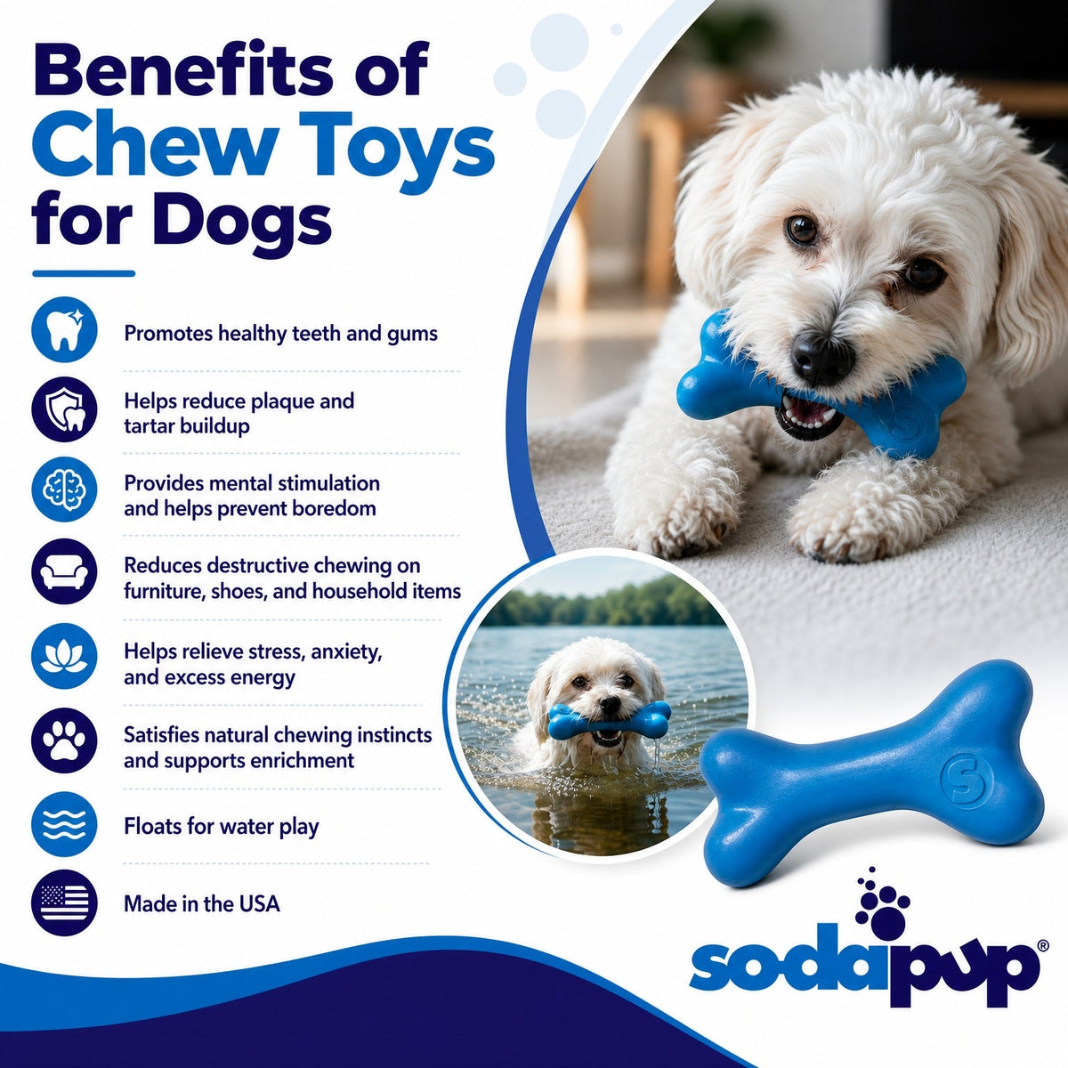 PUP-X Rubber Bone Chew Toy