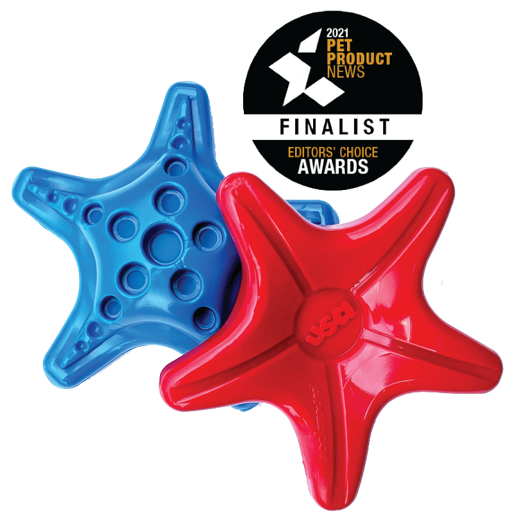 Starfish nylon chew toy with fillable arm pockets, SodaPup, sold through Sniff and Shift