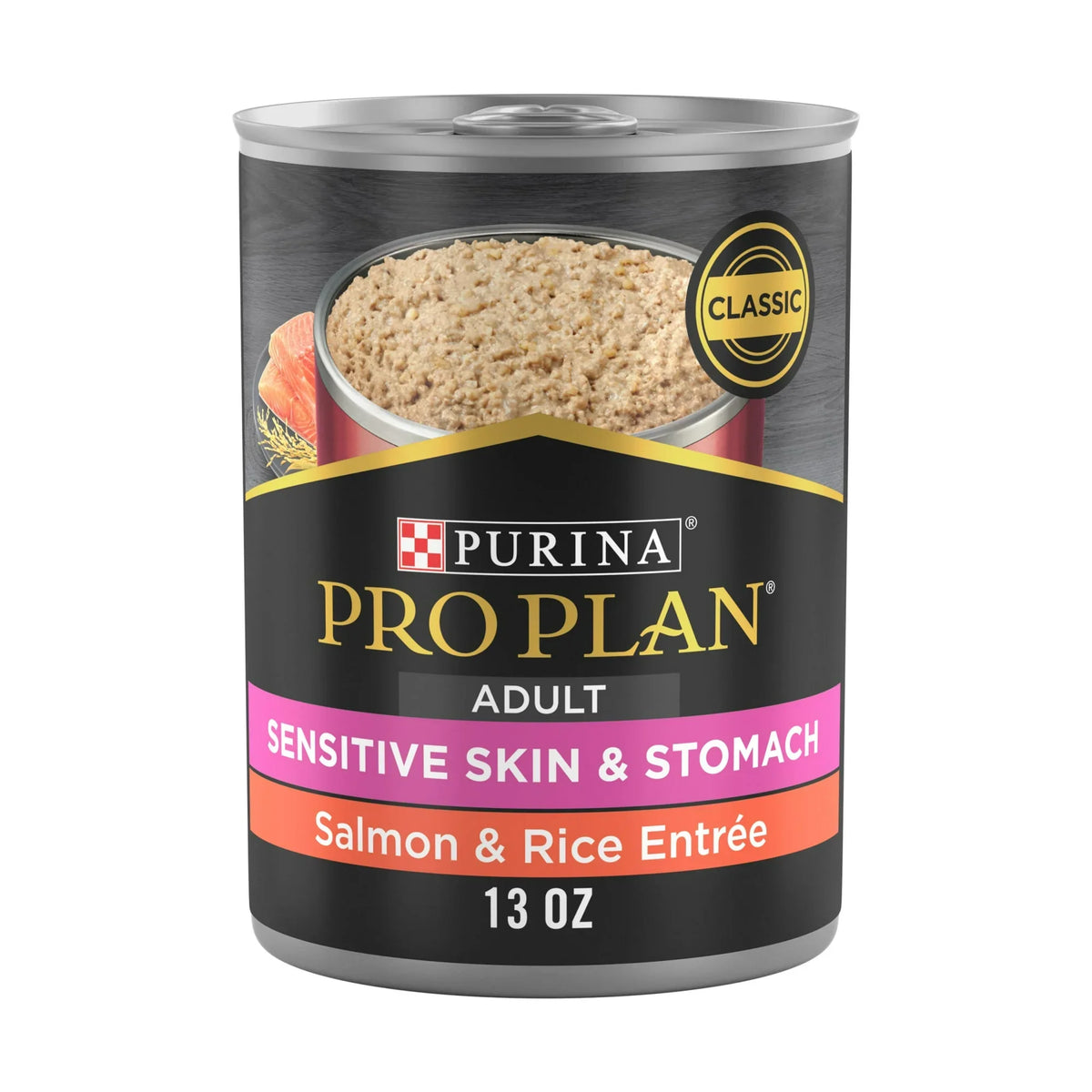 Pro Plan Sensitive Skin & Stomach Salmon & Rice wet dog food can, 13oz