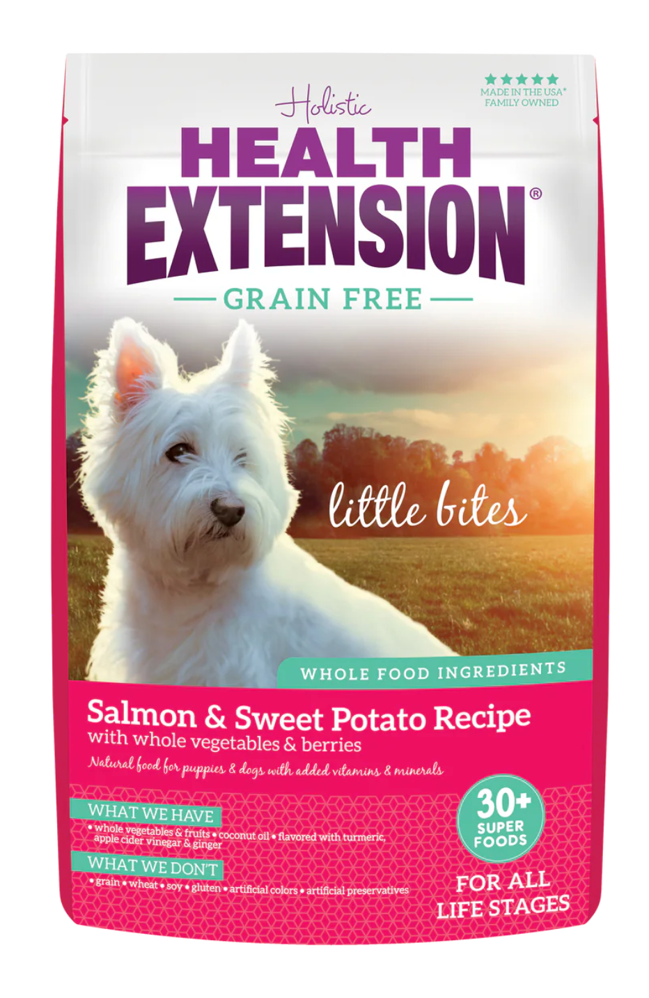 Bag of Health Extension Grain Free Little Bites Salmon & Sweet Potato dry dog food