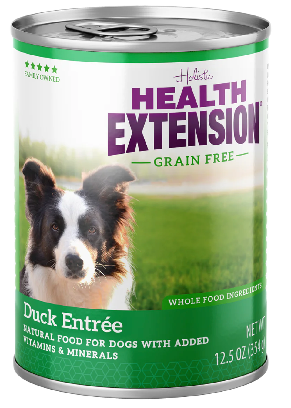 Health Extension Grain Free Duck Entree wet dog food can, 12.5oz