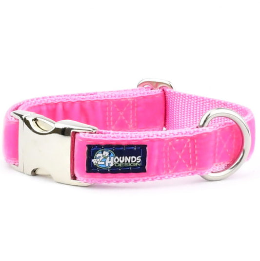 Shocking Pink Velvet Essential Martingale Dog Collar by 2 Hounds Design, sold through Sniff and Shift