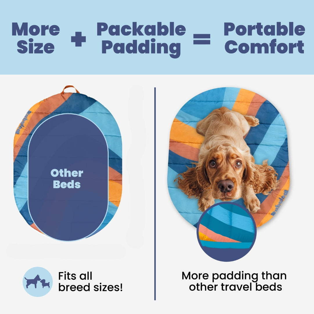 Travel Dog Bed, Foldable and Packable for Road Trip, Camping