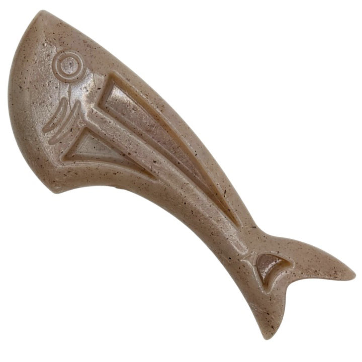 Dog Fish nylon chew toy with recessed enrichment areas, SodaPup, sold through Sniff and Shift