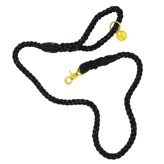 Stella Rope Dog Leash with metallic shimmer, 4 ft and 6 ft lengths, Pink Papyrus Co., sold through Sniff and Shift
