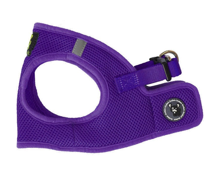 Purple Step-In Dog Harness, Reflective Mesh, Teacup to XL