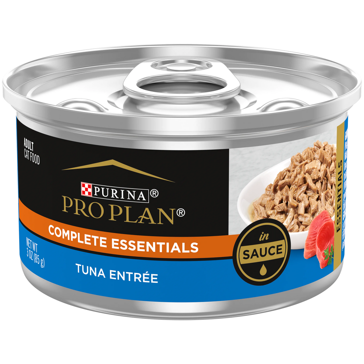 Pro Plan Complete Essentials Tuna Entree in sauce wet cat food can, 3oz